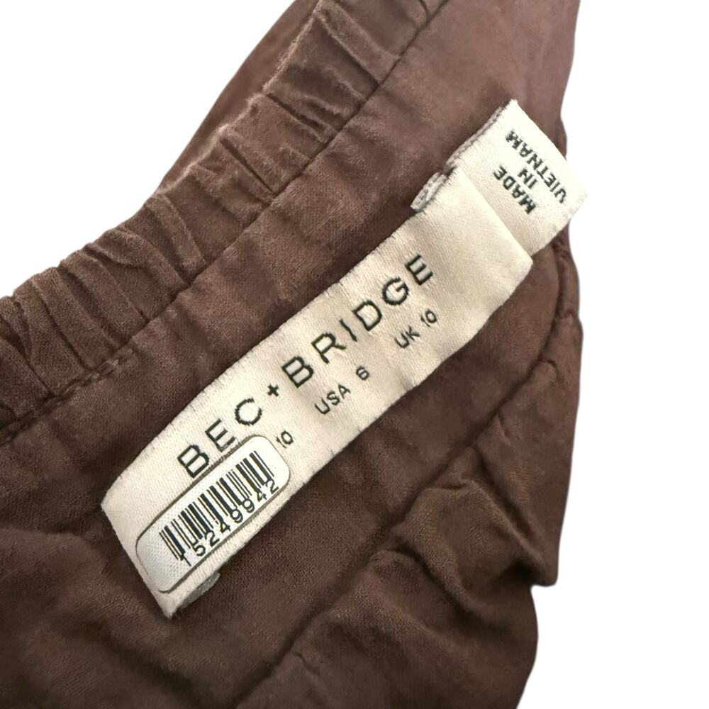 Bec + Bridge Carla Brown Cutout V-Neck Sleeveless Tiered Maxi Dress Size 8 - Picture 14 of 16